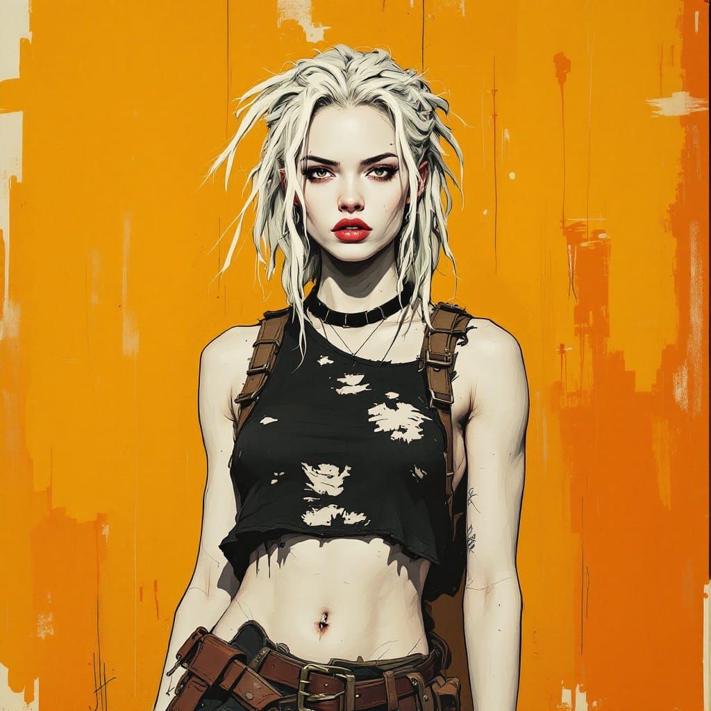 Rebellious Goddess in Ink and Color