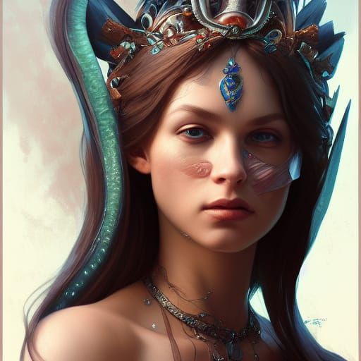 Lamprey Princess Portrait in Hyperdetailed Style
