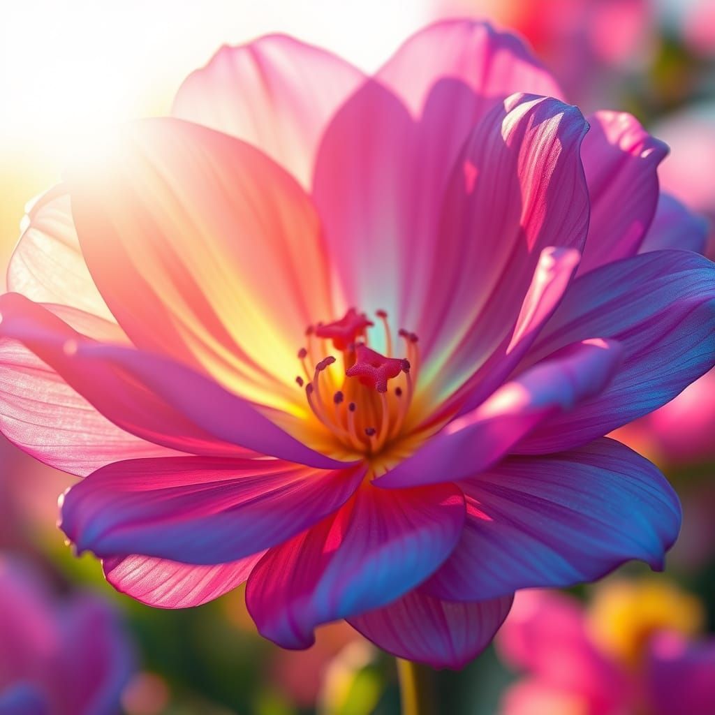 Sapphire Bloom in Stained Glass Hues