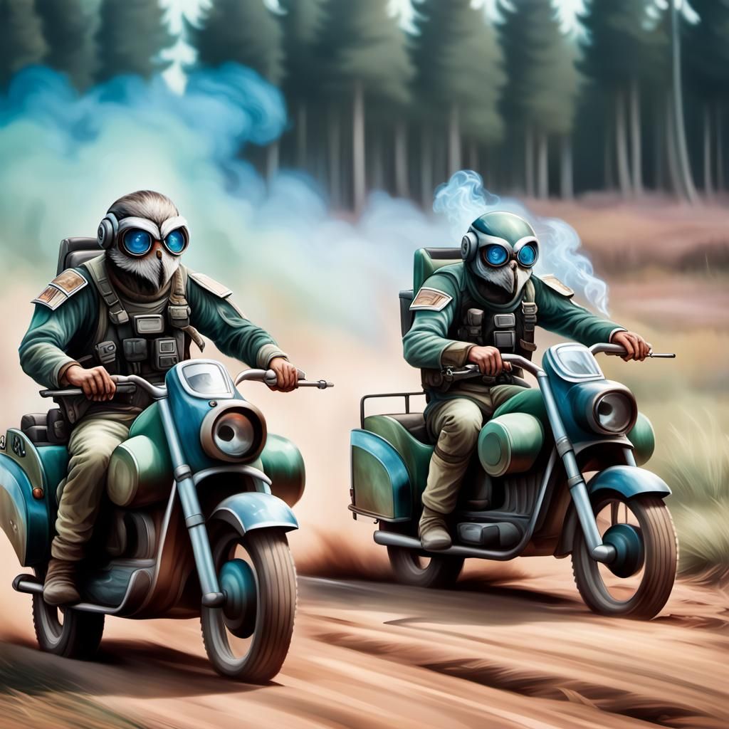 Owl-Humanoid Soldier Drives Spacecraft in Photo-Realistic Il...