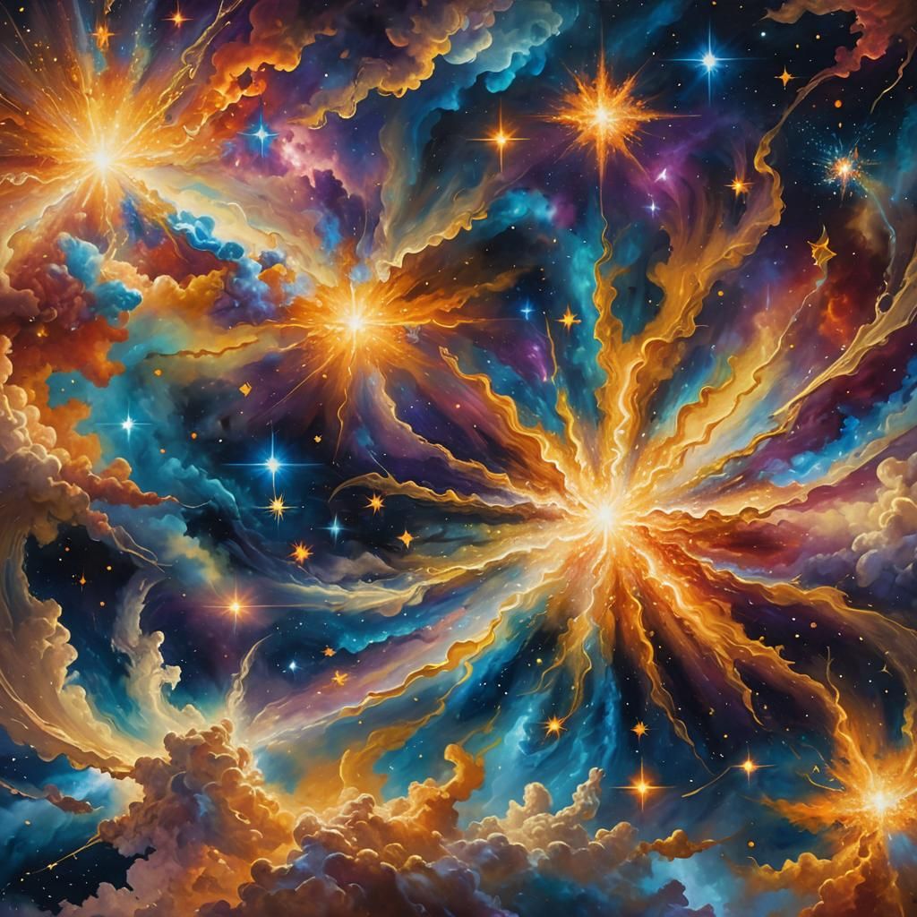 Cosmic Surrealism: Star Reborn in Every Dimension