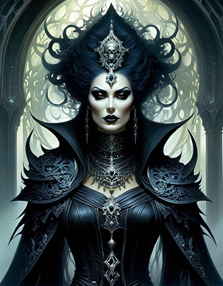 Ghastly Necromancer in Surreal Dark Art Style