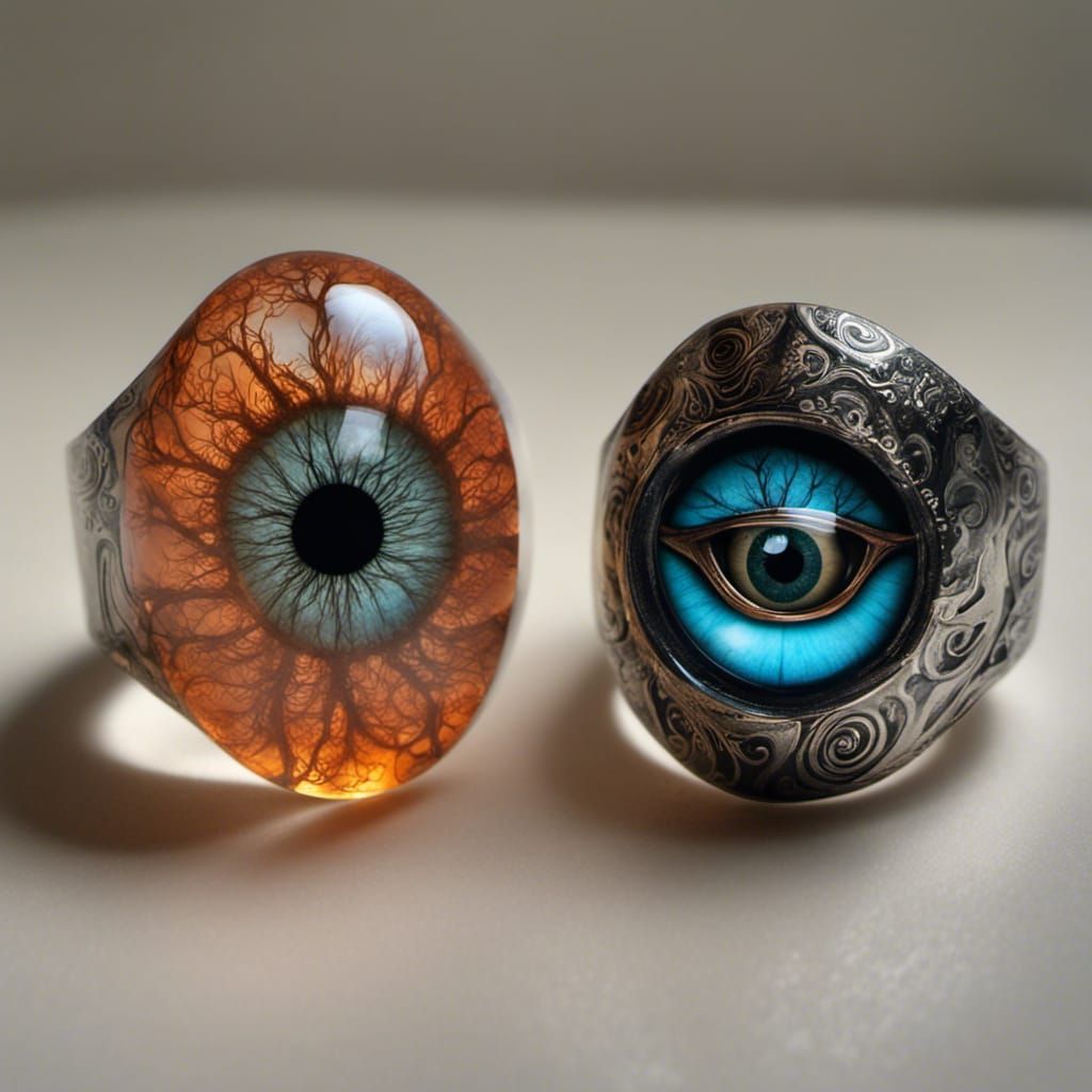 Sauron's Eye Resin Ring: Detailed LOTR Art