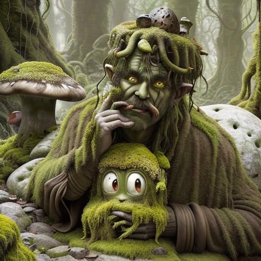 Magical Stone Face Monument in Whispering Woods