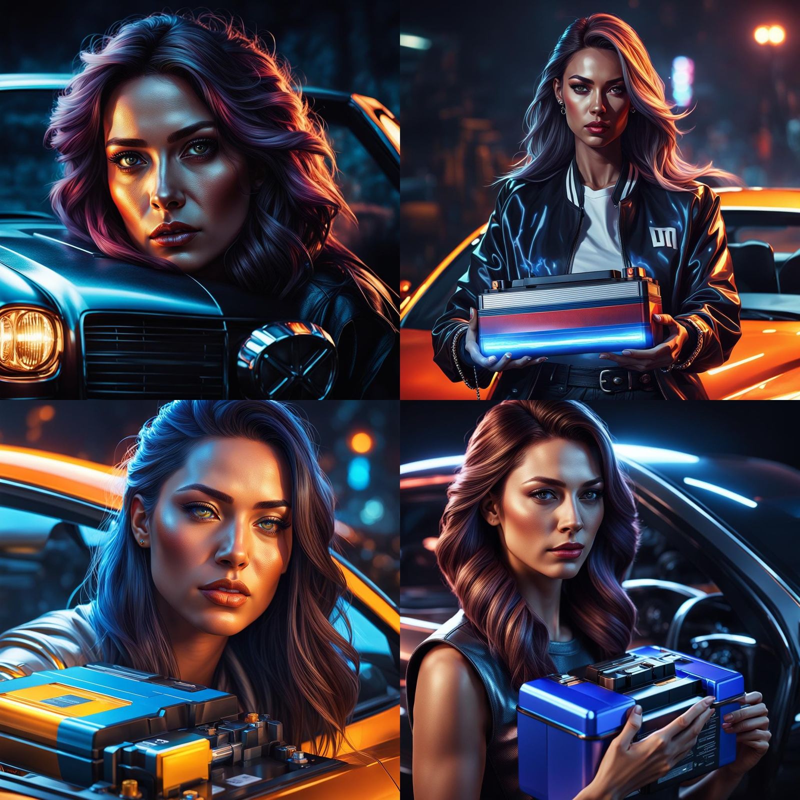 Model Offers Car Battery: Hyperdetailed Portrait