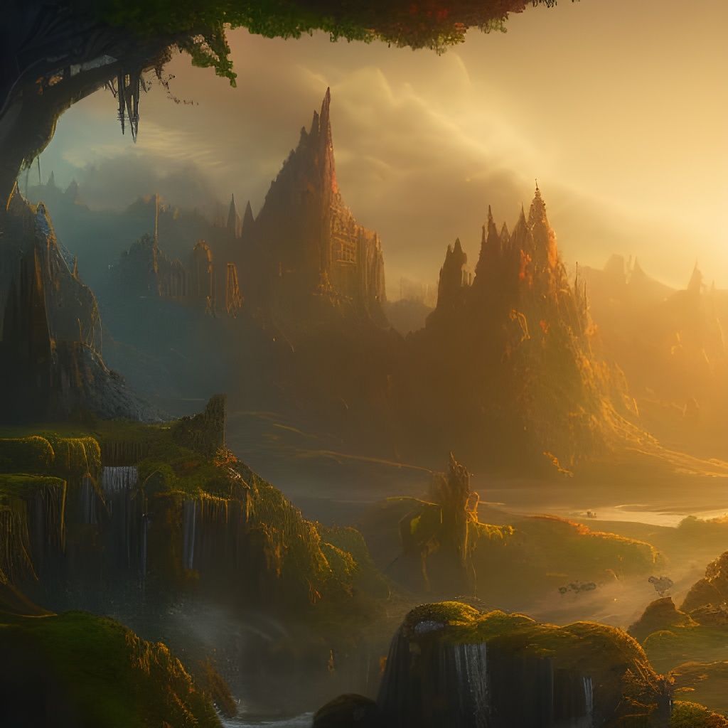 Fantastical Time Warp Matte Painting in Deep Color