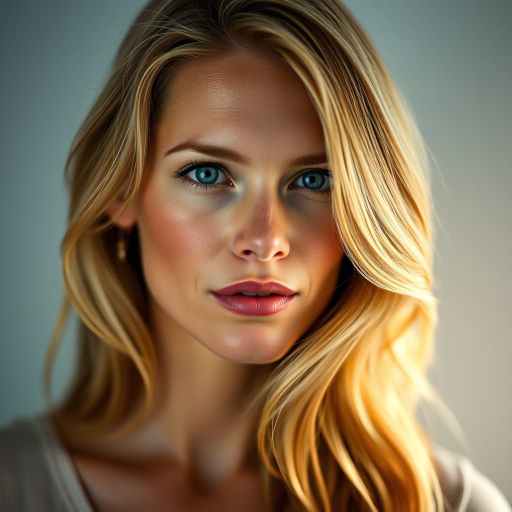 Claudia Schiffer Portrait in Studio Lighting