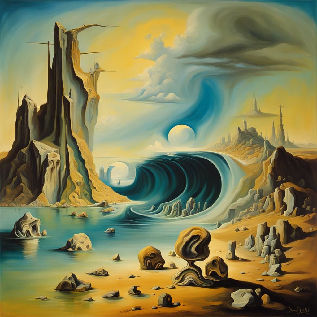 Surreal Ocean Waves on Desolate Shores