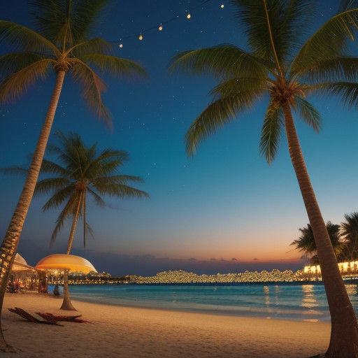 Surreal Winter Wonderland Scene Beneath Palm Trees