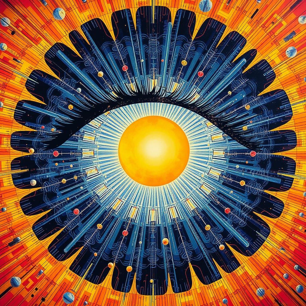 Surrealistic Holographic Sunburst in Hypercomplex Abstractio...
