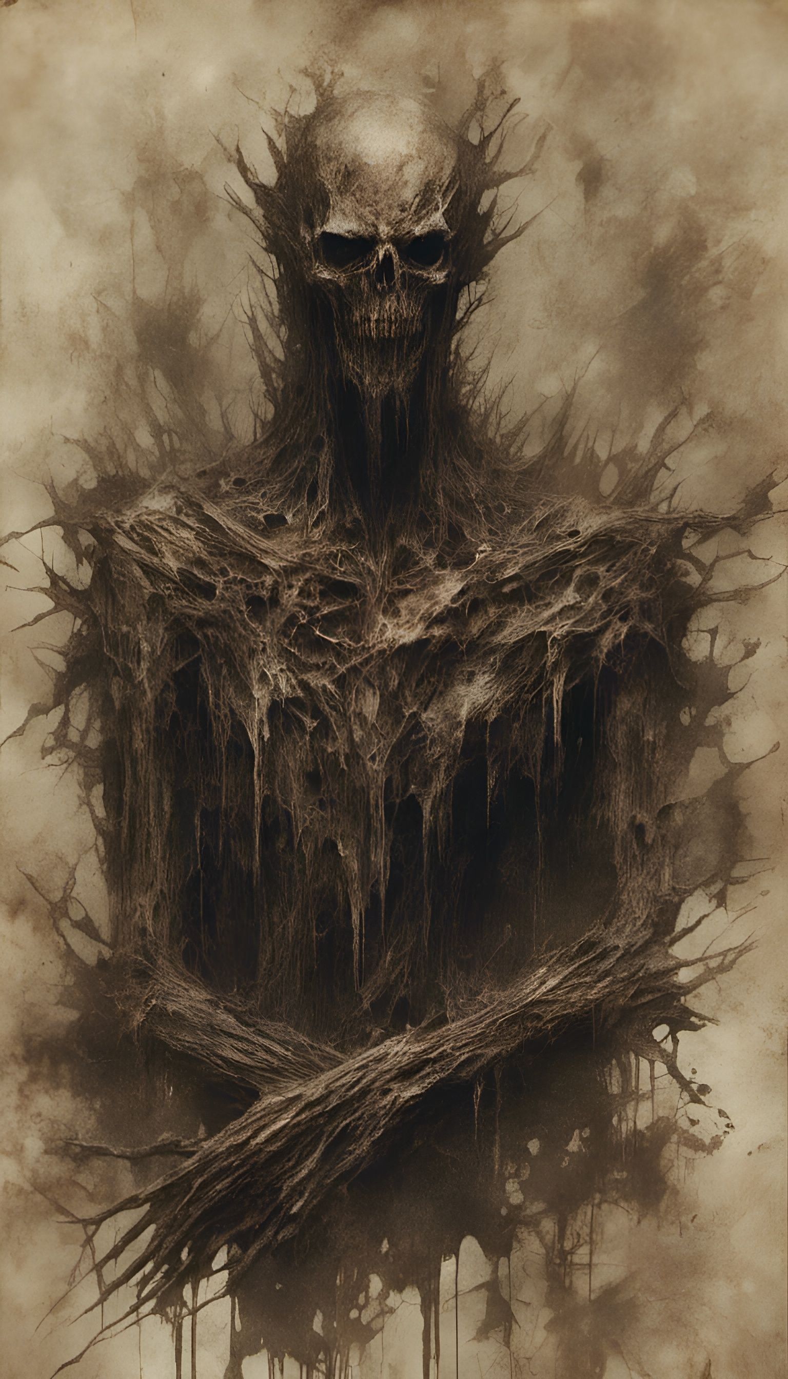 Macabre Scene of Isolation in Dark Fantasy Style