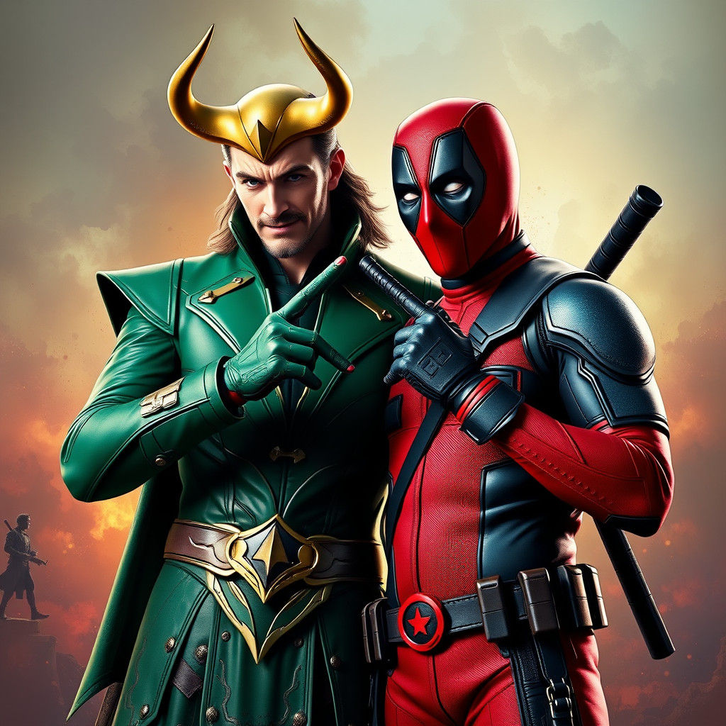 Loki and Deadpool Give Heart Fingers