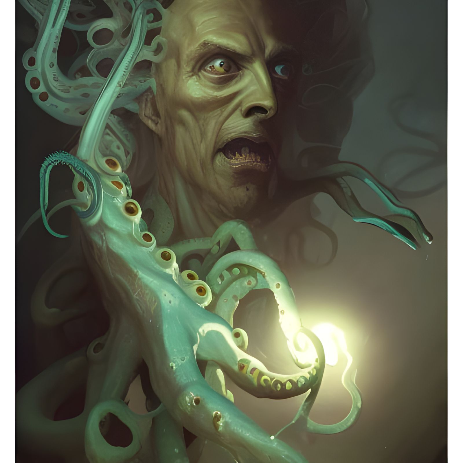 Cthulhu and Lovecraft Fusion Portrait