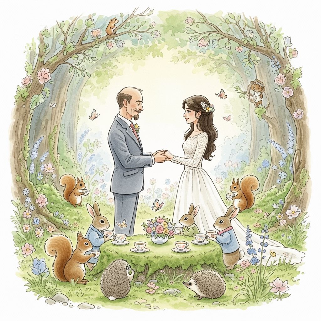 Enchanted Woodland Wedding in Watercolor Style