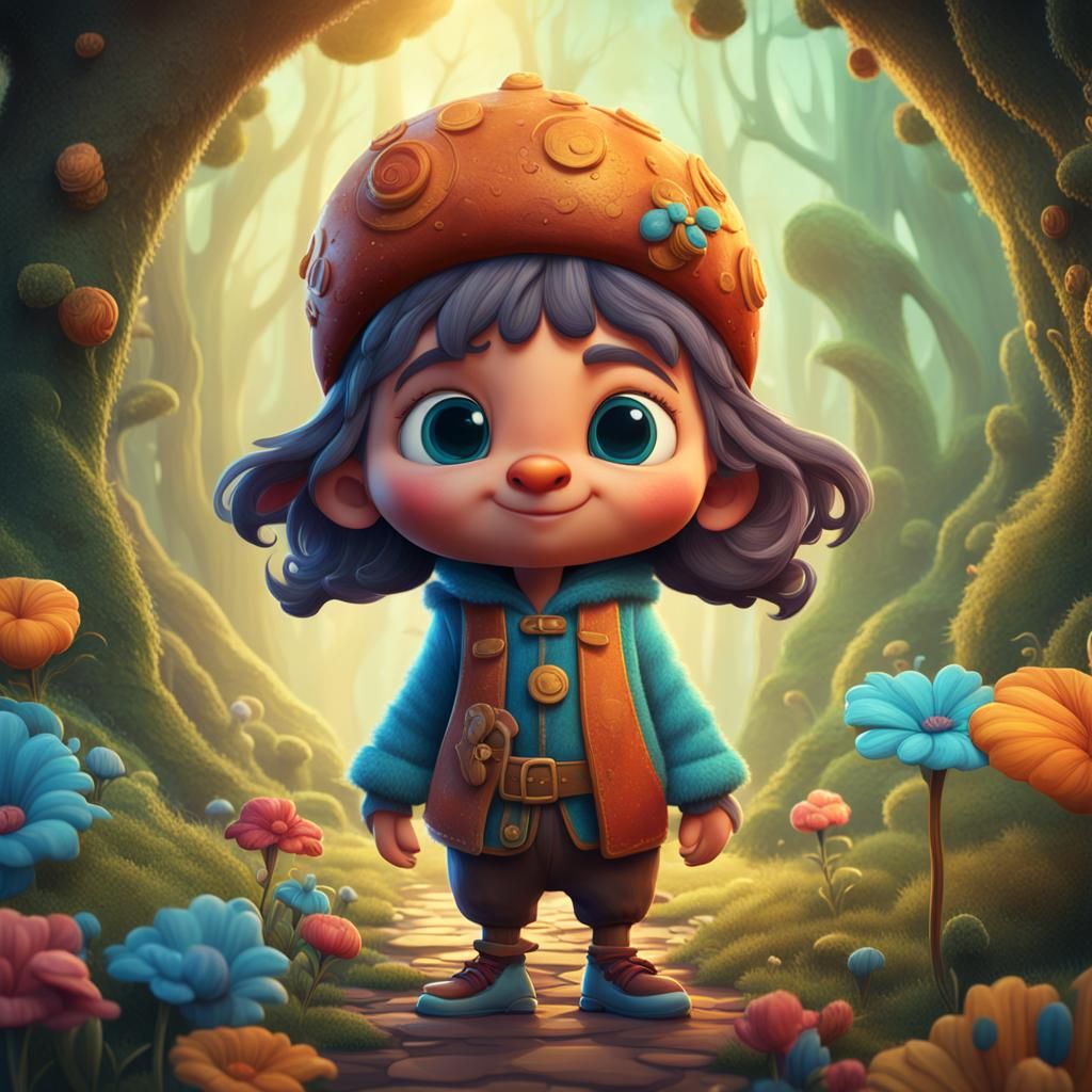 Whimsical Cartoon Character for Children's Book Illustration