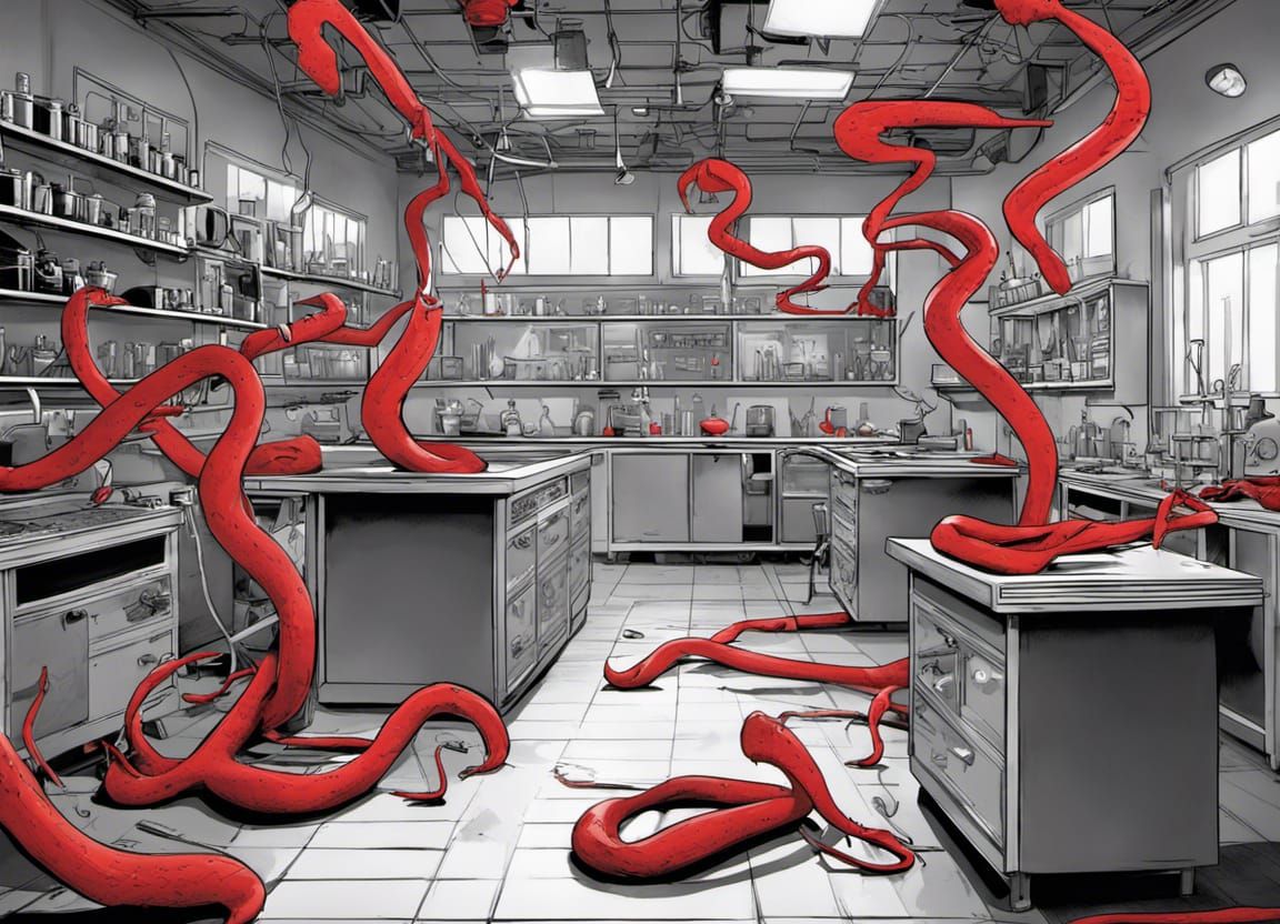 Humorous Severed Limbs Dance: Detailed Horror Illustration