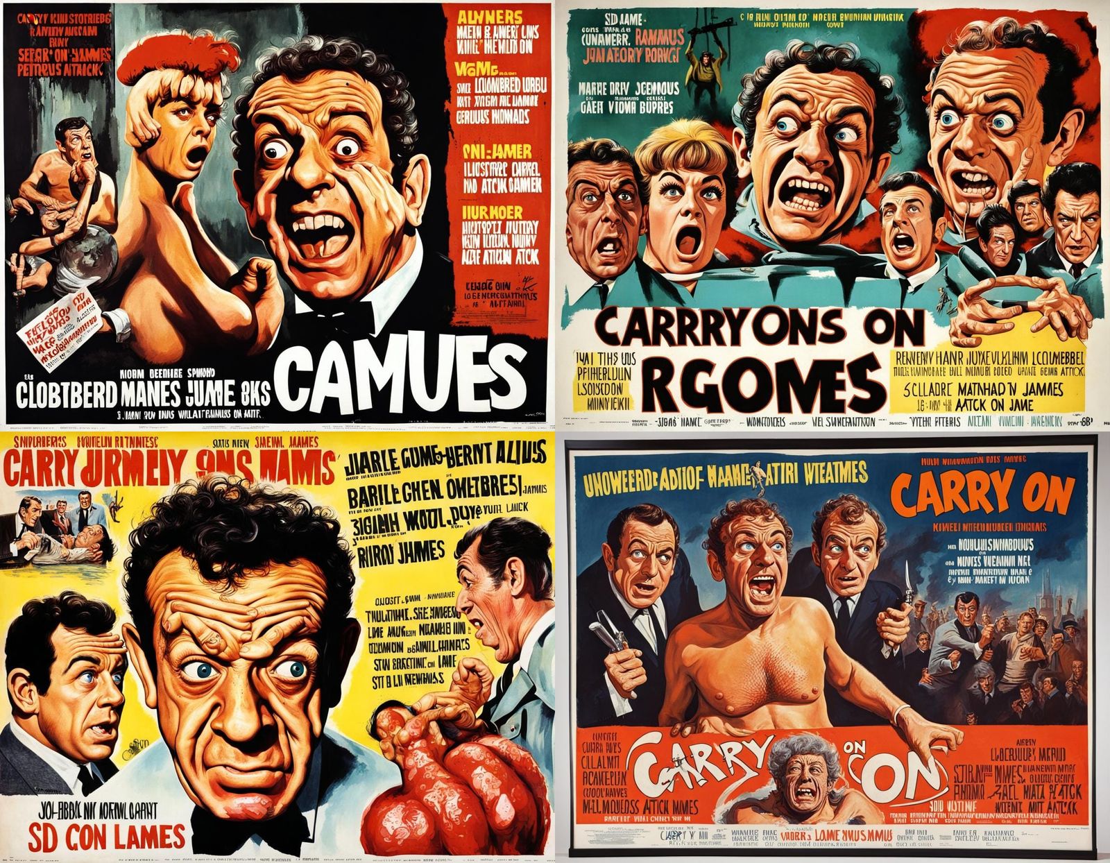 Vintage Movie Poster of Comedic Attack