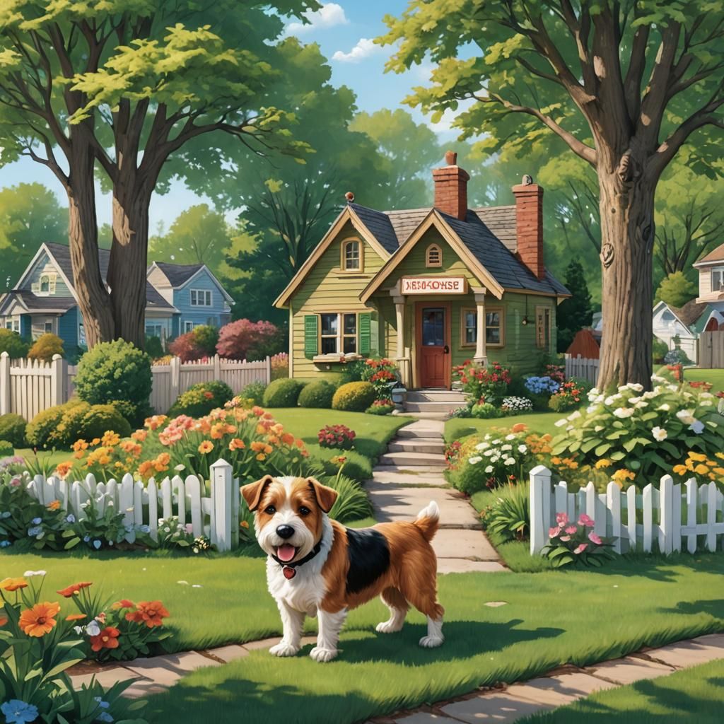 Terrier's Daring Escape from Cozy Suburban Backyard