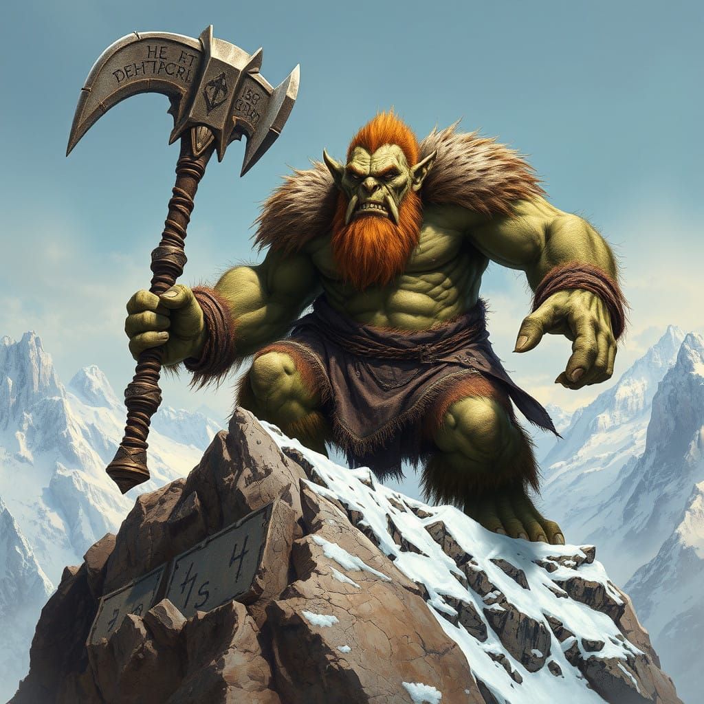 Fierce Mountain Troll King Conquers Snowy Peaks