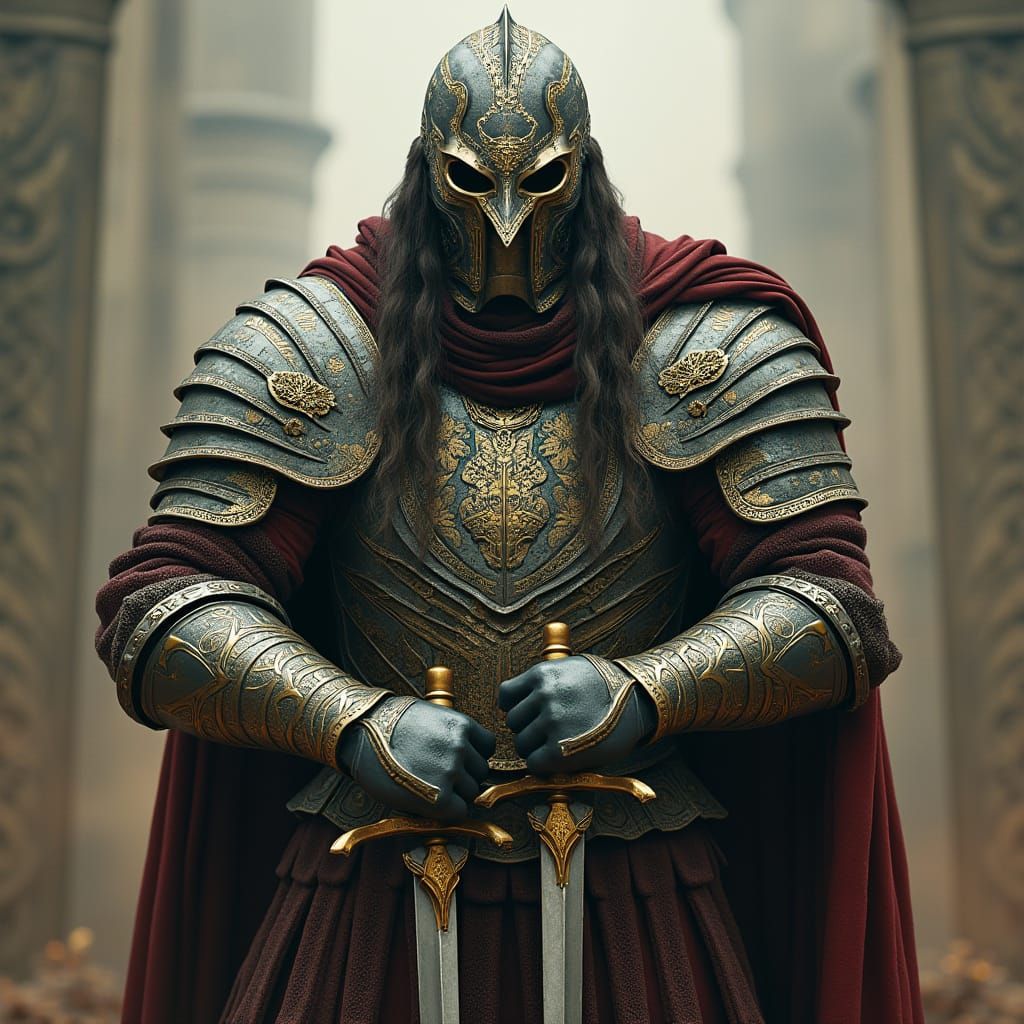 Māori Warrior in Celtic Armor: A Futuristic Fusion