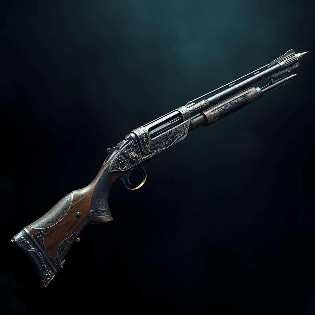 Gothic Steampunk Spear Shotgun in Muted Darkness