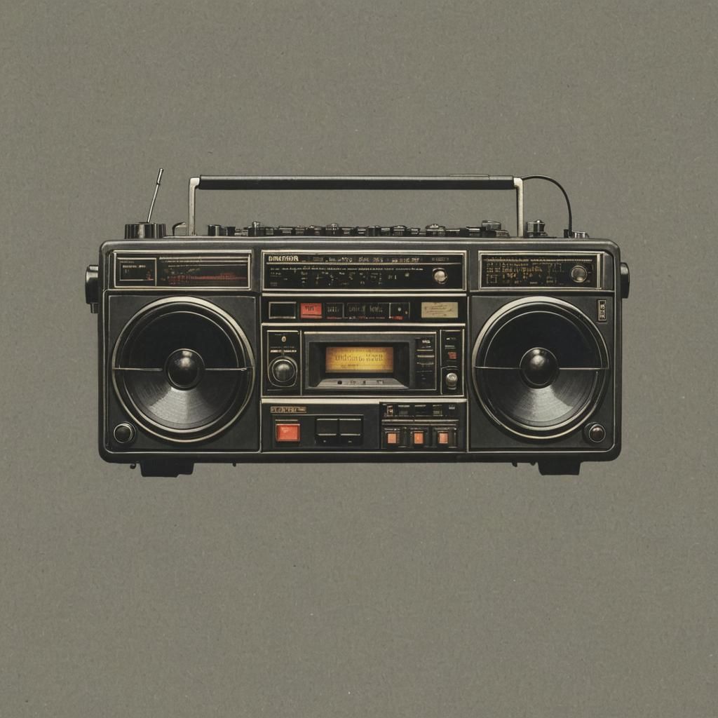 Ghetto Blaster 1982: A Retro Digital Art Piece