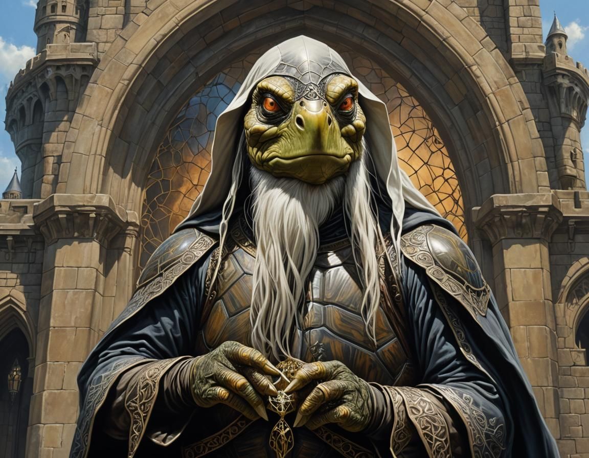 Saruman Turtle Portrait in Fantasy Art Style