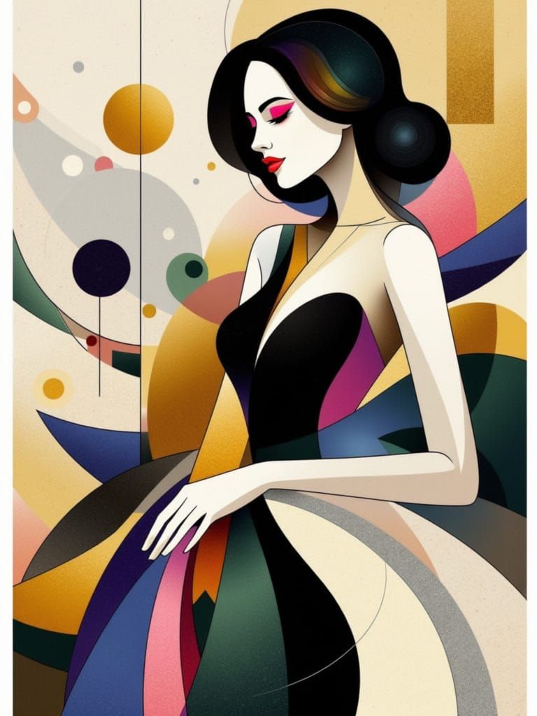 Elegant Geometric Portrait of a Woman