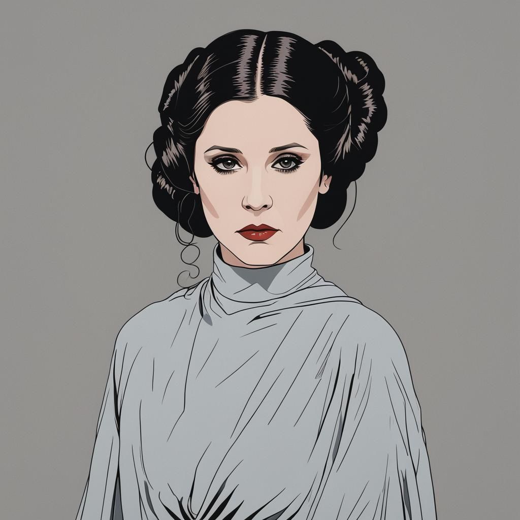 Princess Leia in Manga Style by Patrick Nagel