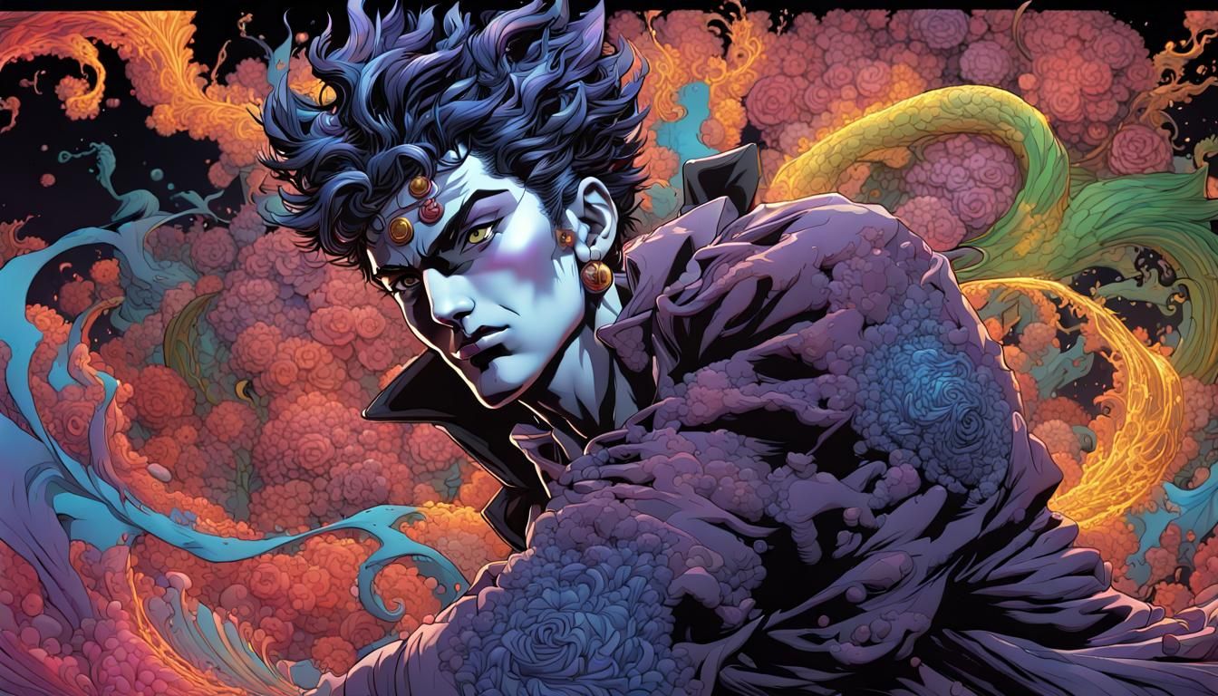 Horrifying Jojo Radiating Infinite Power as Digital Art