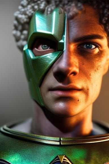 Broly Portrait in Hyperrealism with Intricate Textures