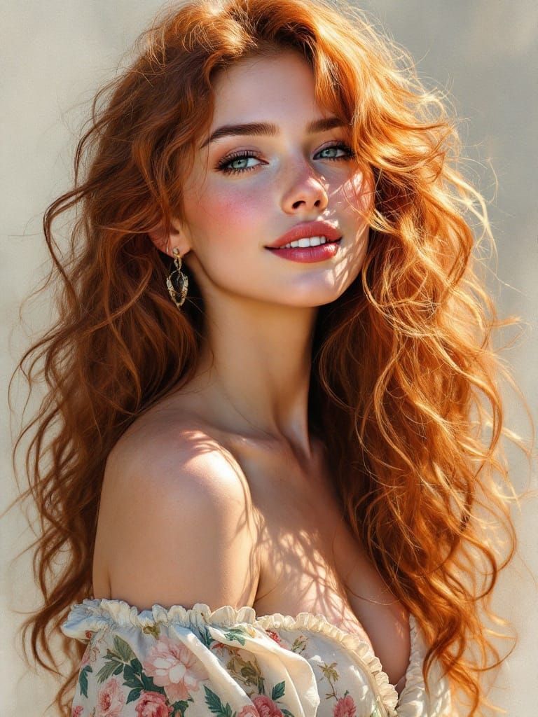 Romantic Realism Portrait of Irish Woman