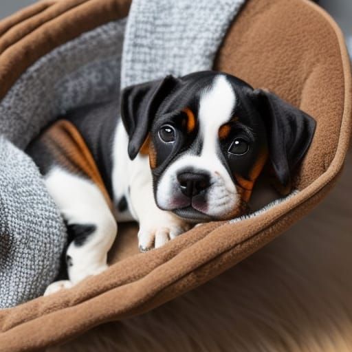 Adorable Boxer Puppy in Hyperrealistic Oil Painting