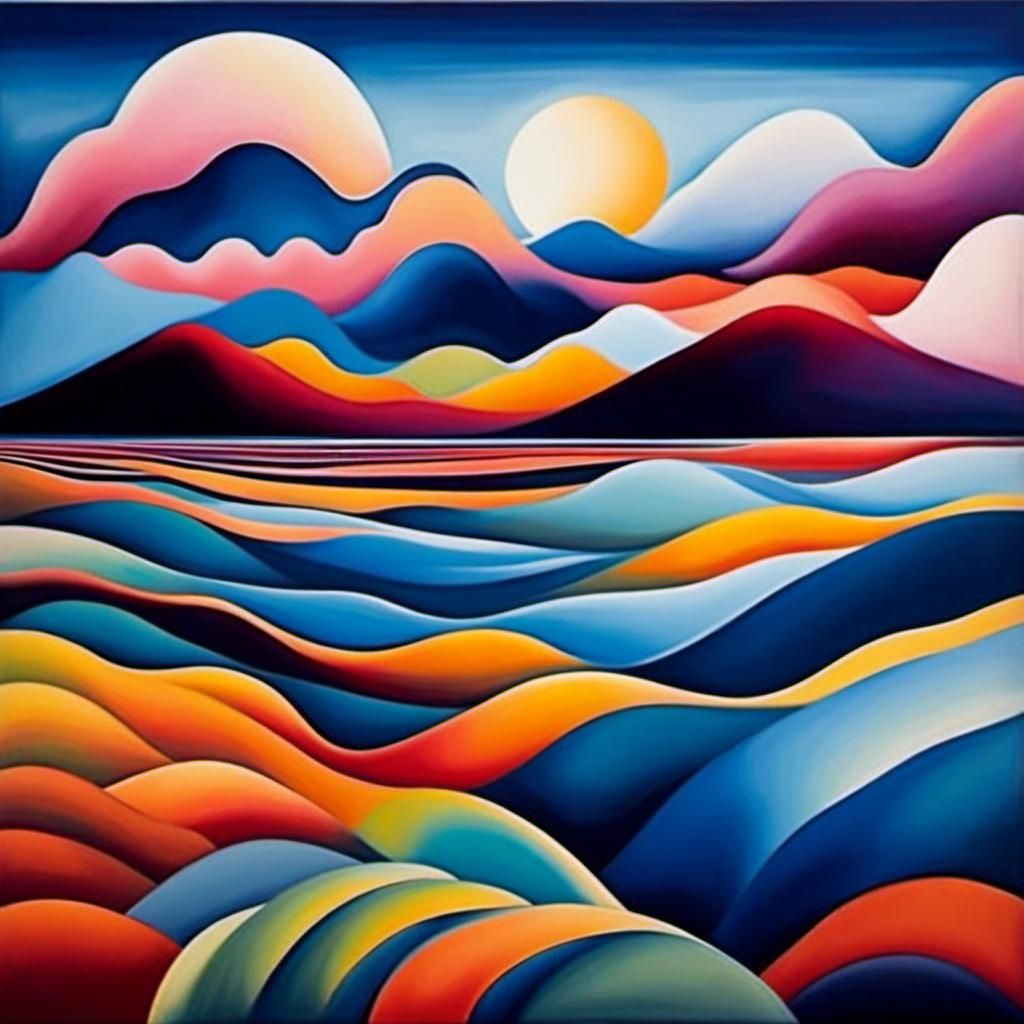 Gouache Painting of Three Artists in Glitchcore Style