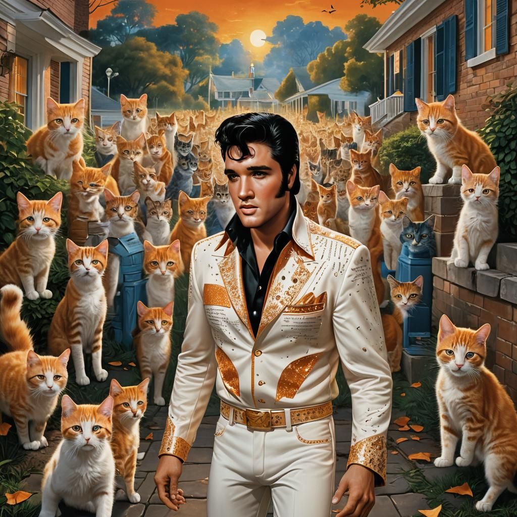 Elvis Graceland Kittens: Fantastical Concept Art