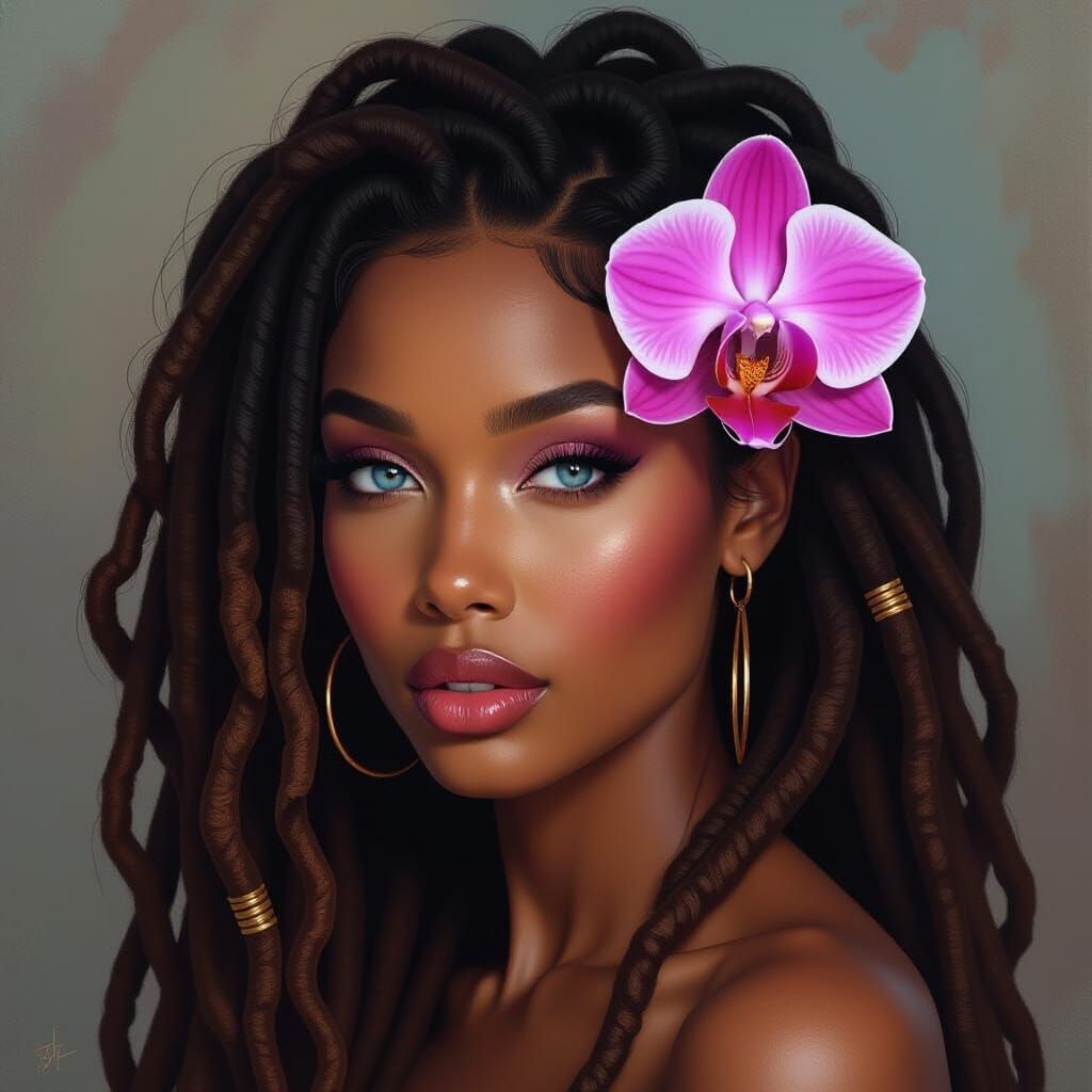 Hauntingly Beautiful African American Woman Portrait