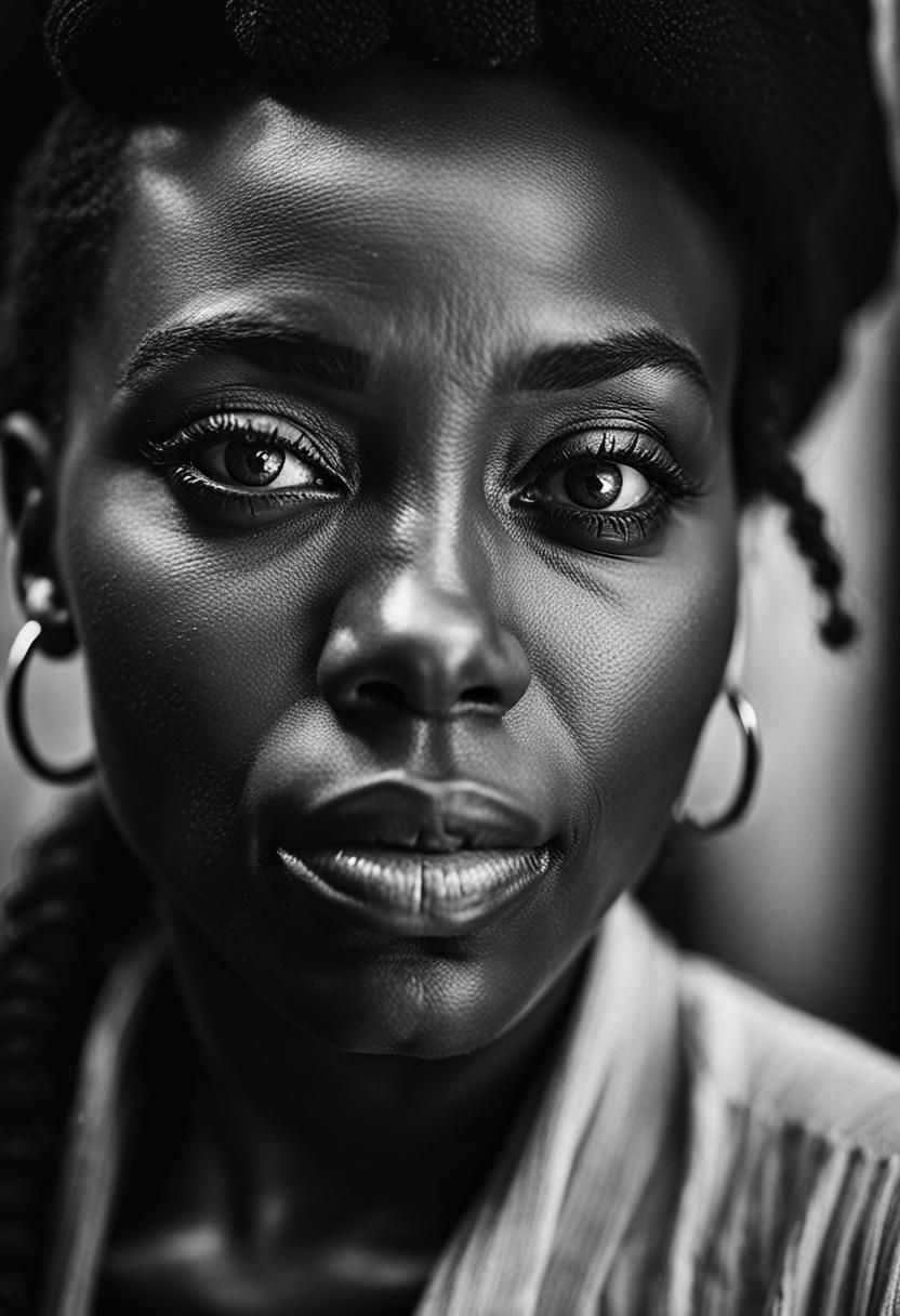 Vintage Portrait of a Black Woman in Ambient Light