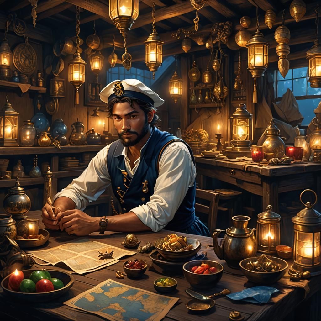 Sailor in Mystical Tavern: Fantasy Concept Art