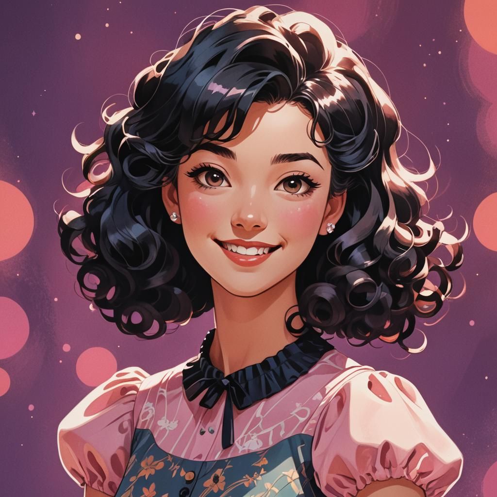 Retro Anime Girl Portrait in Studio Trigger Style