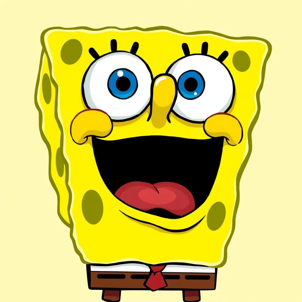 SpongeBob SquarePants Shocked Expression Cartoon