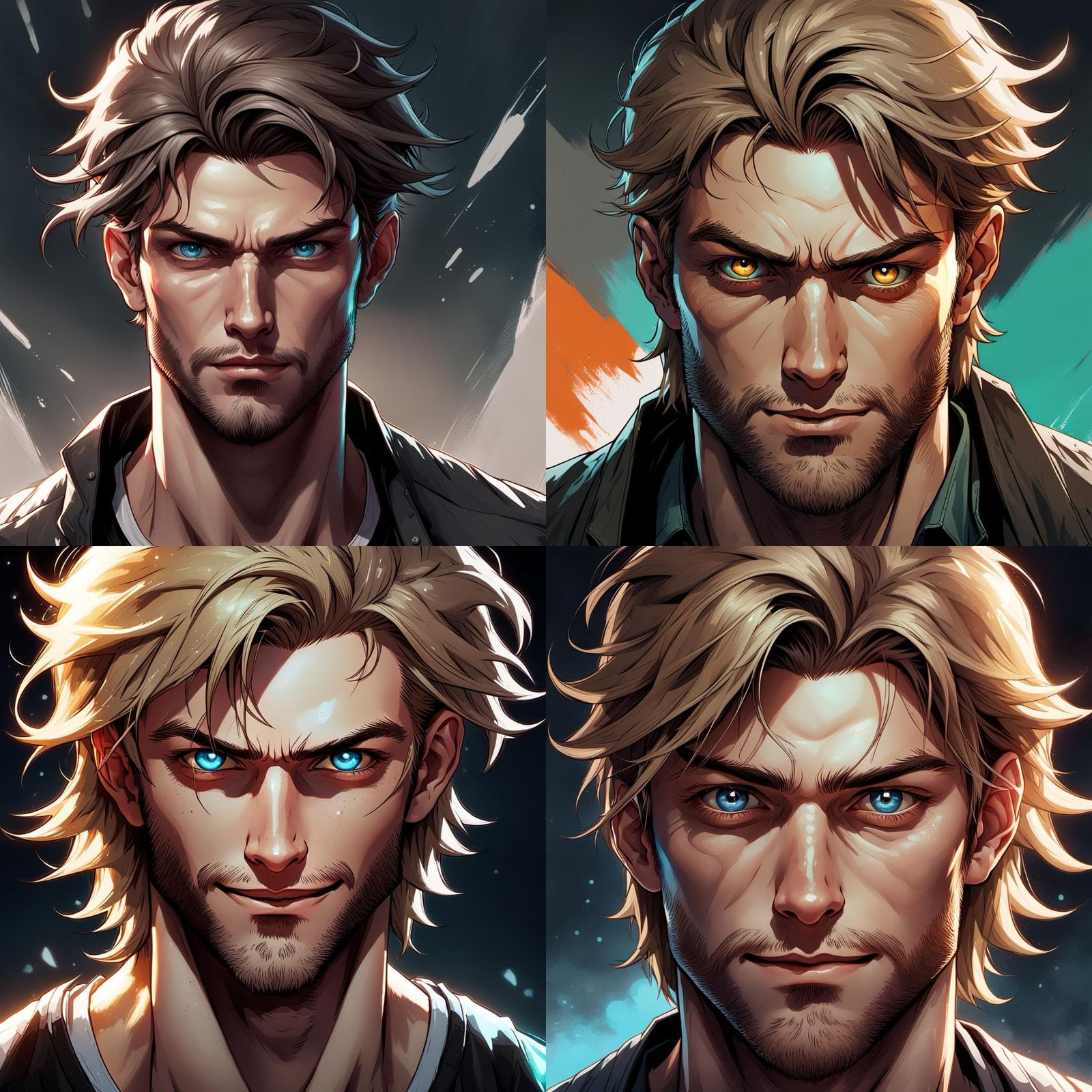 Intense Portrait of a Man with Grey Eyes