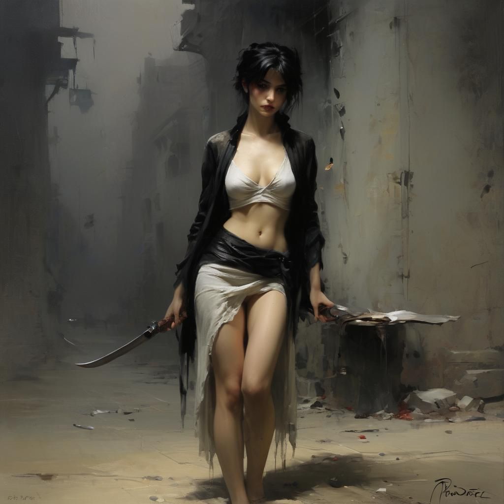 Grimdark Fantasy Warrior in Classical Style