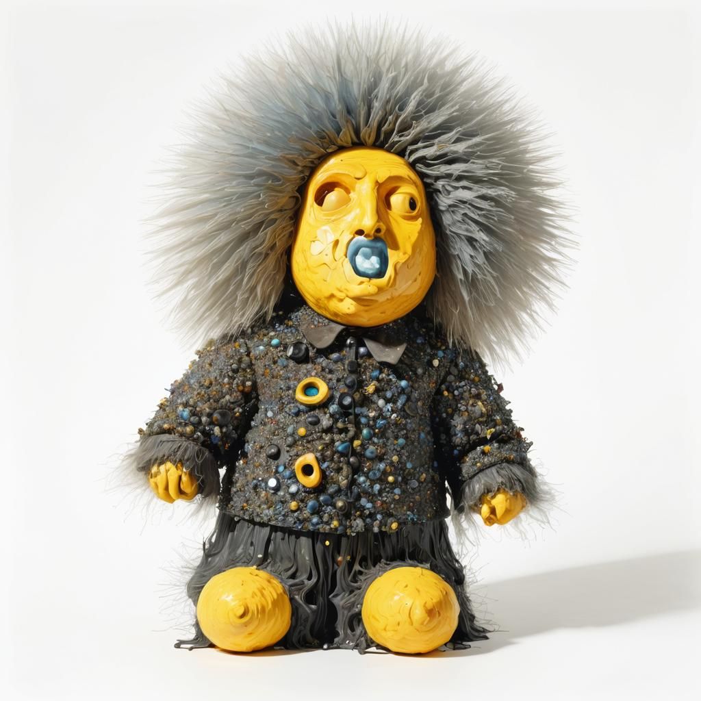 Surreal Face Morphs into Cone: A Dreamlike Oil Painting