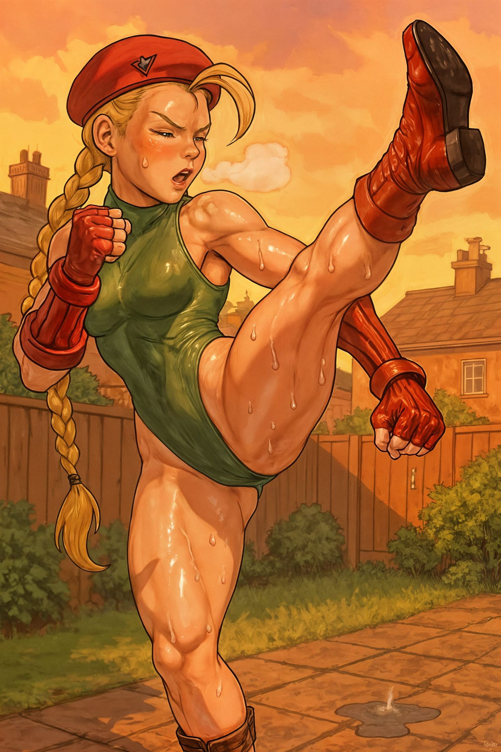 Cammy White Training in 80's Cartoon Realism