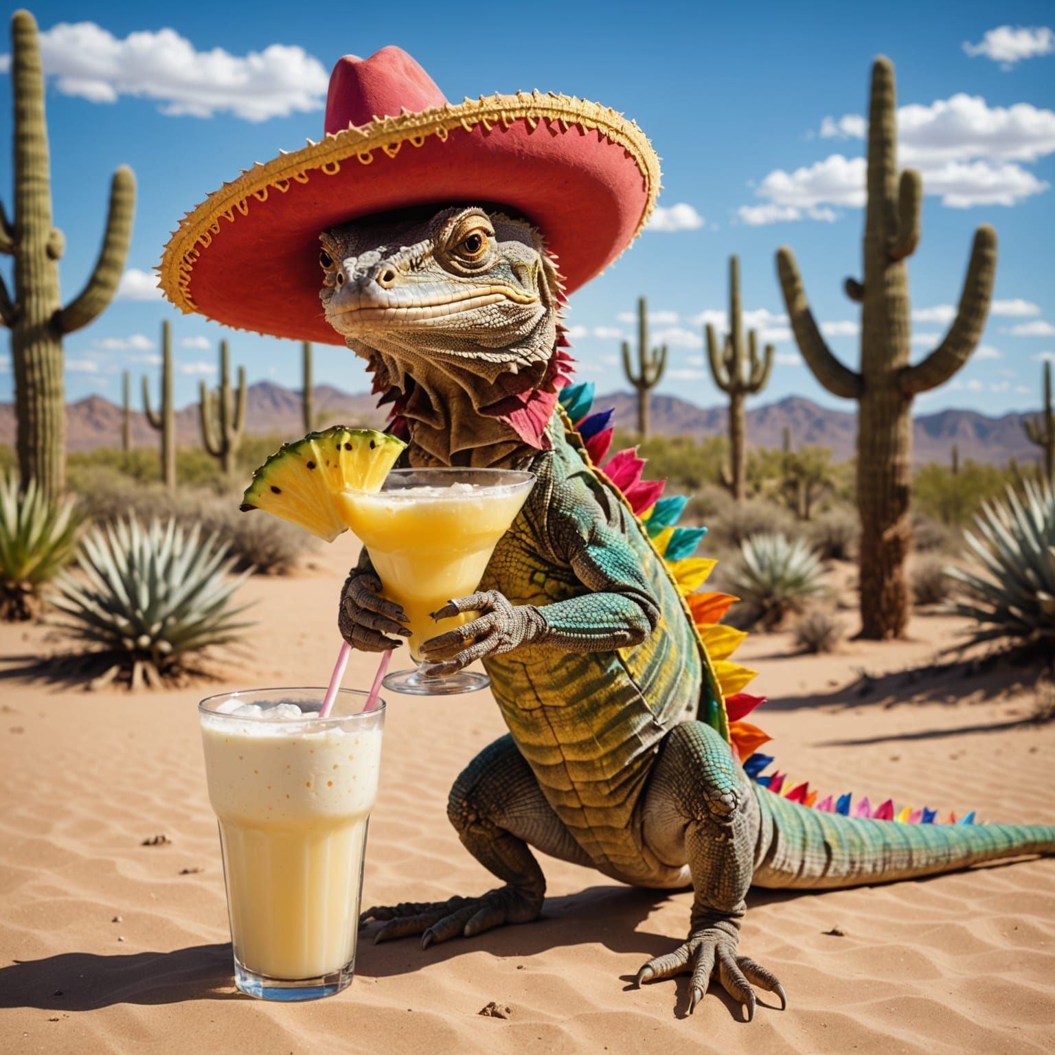 Frilled-Neck Lizard's Desert Fiesta