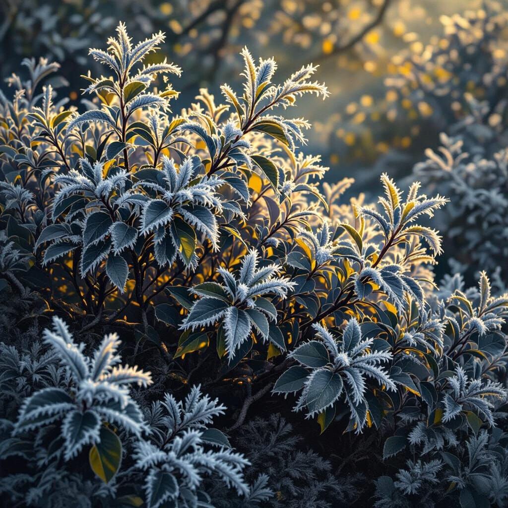 Fantasy Frostwillow Shrubs in Dark Fantasy Style