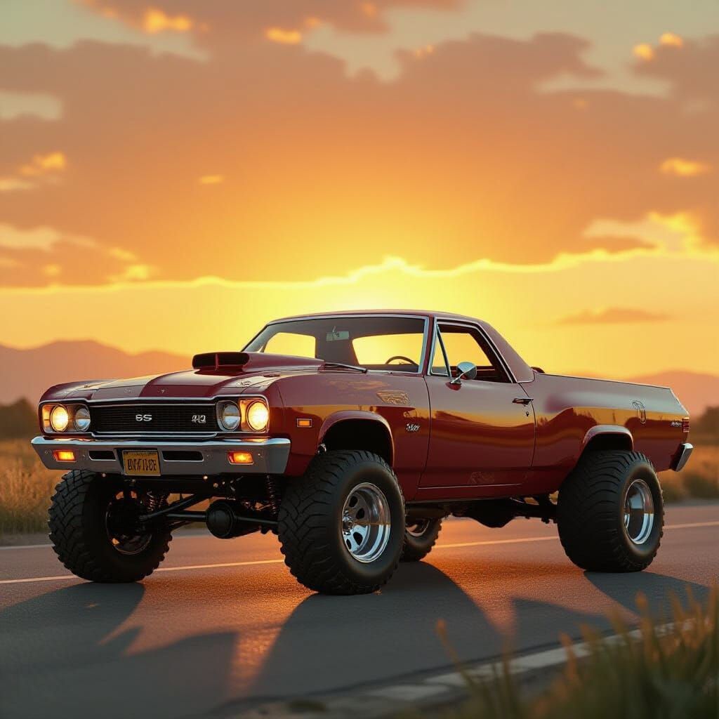 Rat Rod El Camino with Art Nouveau Curves