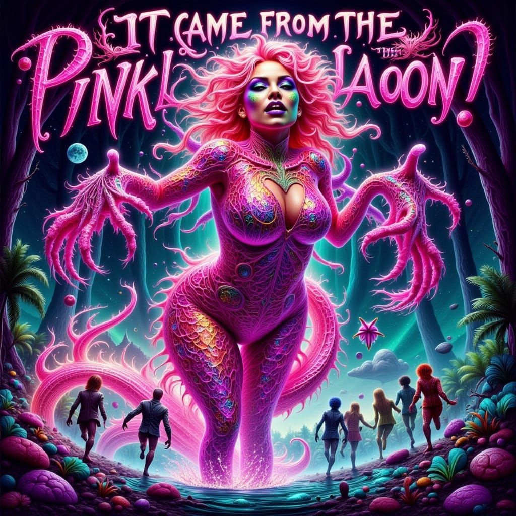 Pink Lagoon Monster Drag Queen Pulp Comic Poster