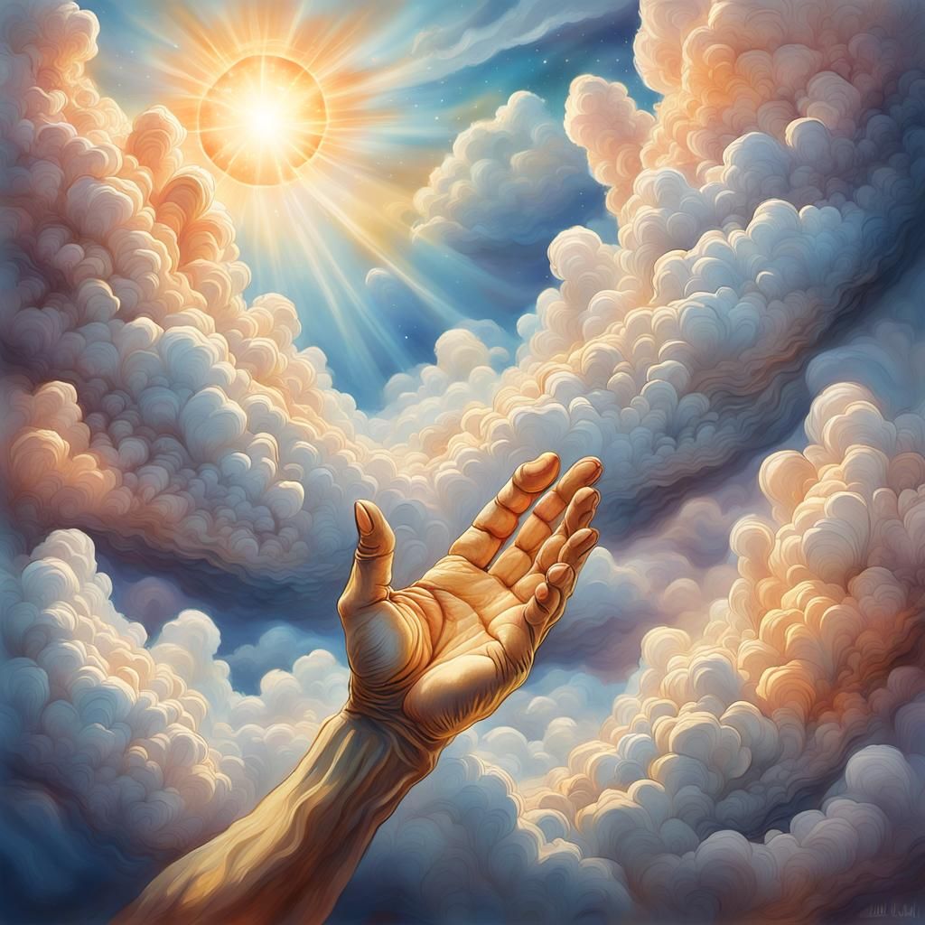 Mystical Sky: Cupped Hands Cloud Art
