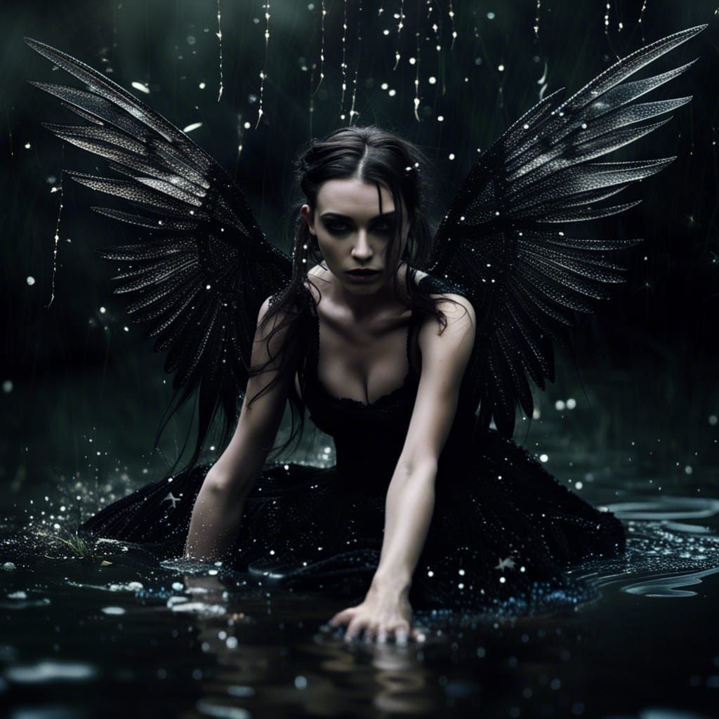 Gothic Faerie with Wings and Sparkles